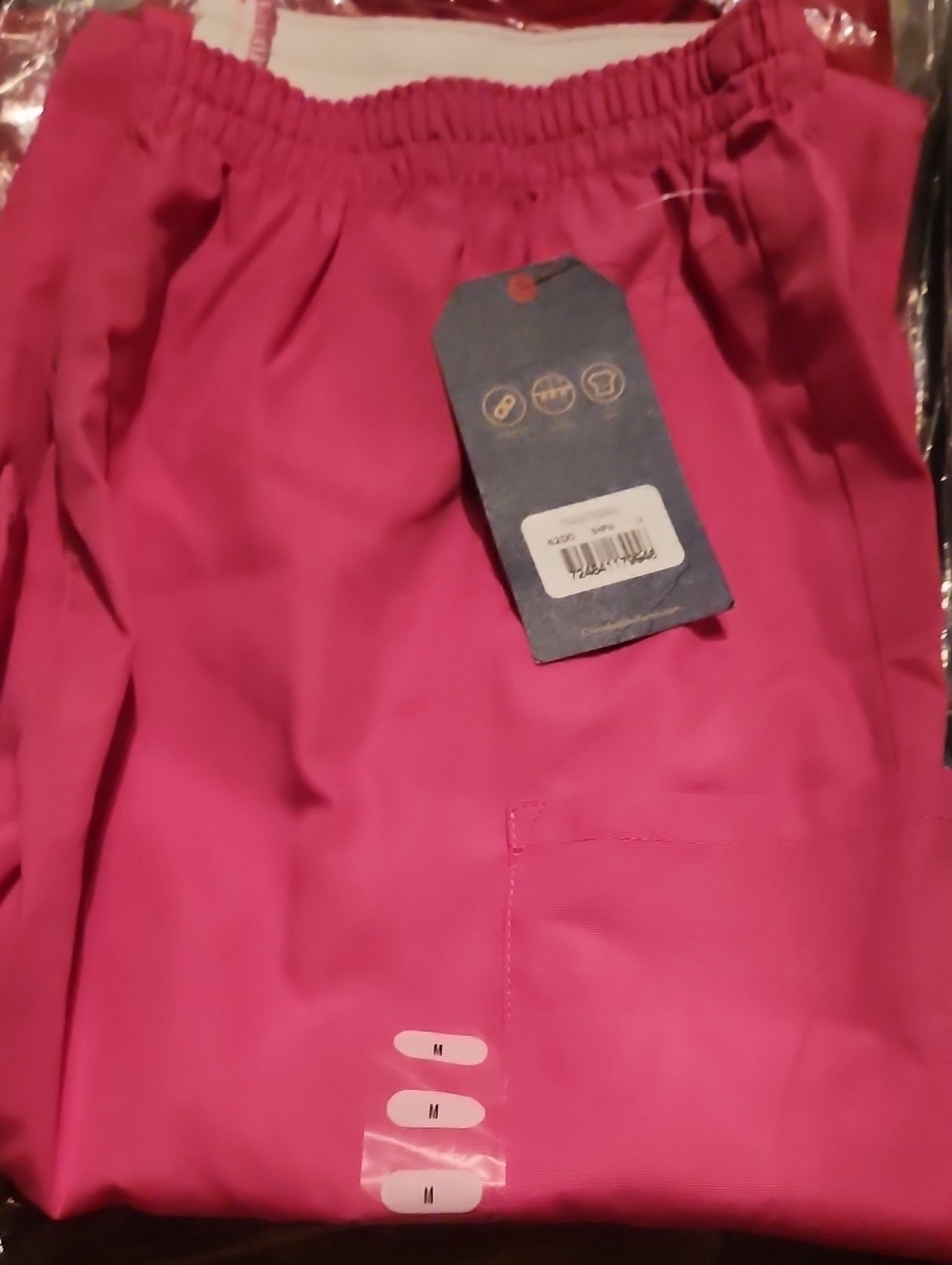 Women’s Elastic Waist Pink Scrub Pants Size M